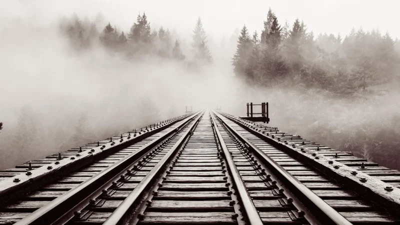 Fototapety.Pl Drewniany Most Strzałka Mgła Wyspa Okleina Na Ścianę 250x250cm Fizelina