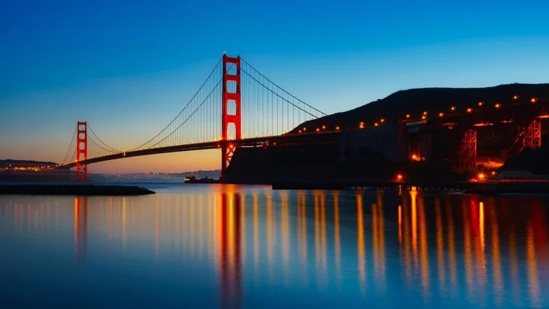 Fototapety.Pl Golden Gate Most Zmierzch Chmury Wyspy Fototapeta Samoprzylepna 250x250cm Magicstick