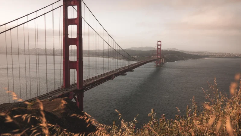 Fototapety.Pl Golden Gate Most Zmierzch Chmury Wyspy Fototapeta Samoprzylepna 250x250cm Fizelina
