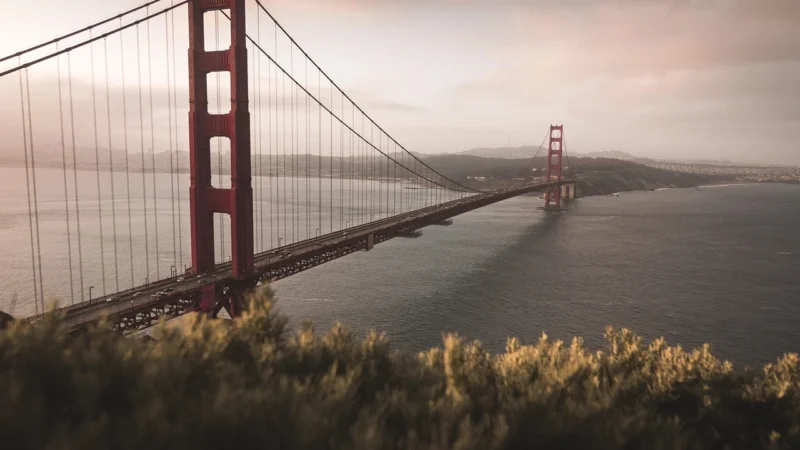 Fototapety.Pl Golden Gate Usa Most Błękitny Woda Niebo Wyspy Fototapeta Samoprzylepna 250x250cm Fizelina