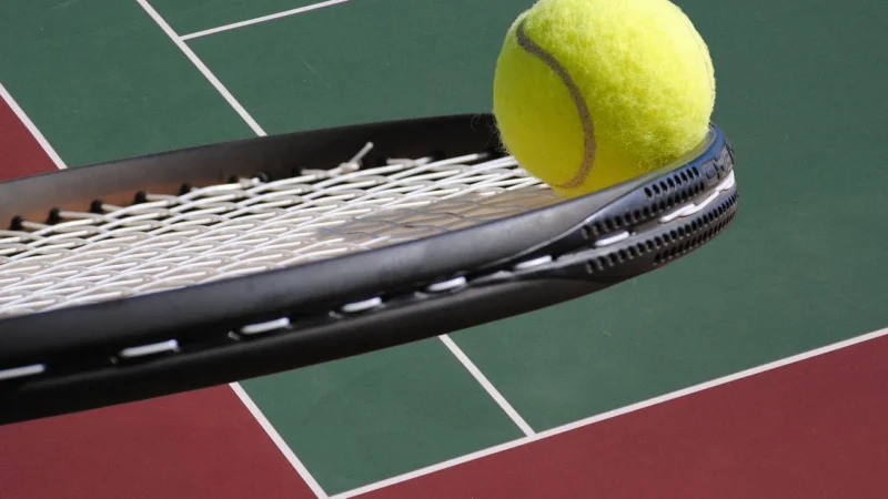 Fototapety.Pl Gra Tenis Ziemny Rakiety Piłki Siatka Budynek Drzewa Fototapeta Samoprzylepna 250x250cm Fizelina