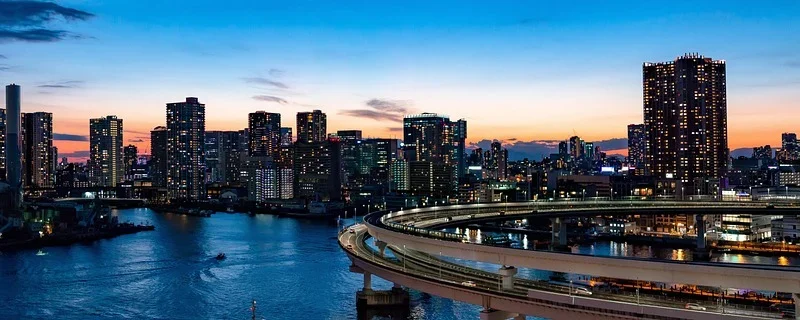 Fototapety.Pl Japonia Panorama Miasta Światła Kolorowy Most Okleina Na Ścianę 250x250cm Fizelina