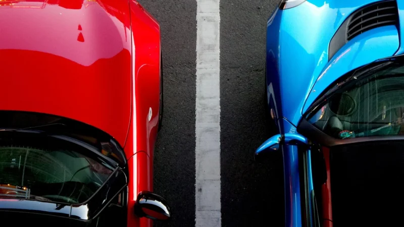 Fototapety.Pl Kolorowe Samochody Na Parkingu Widok Z Góry Fototapeta Ścianę 250x250cm Fizelina