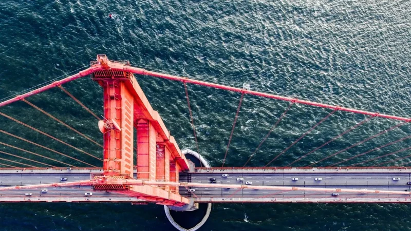 Fototapety.Pl Most Golden Gate Podróż Samochody Transport Okleina Na Ścianę 250x250cm Magicstick