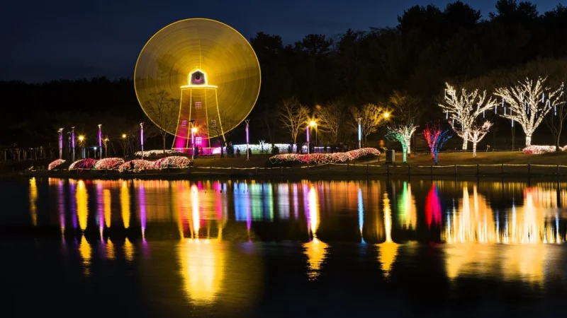 Fototapety.Pl Nocne Niebo Wiatraki Woda Okleina Na Ścianę 250x250cm Fizelina