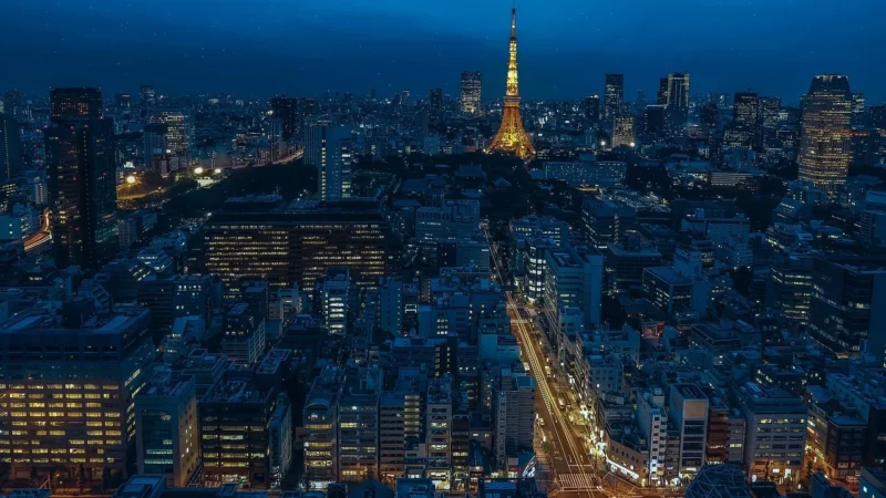 Fototapety.Pl Tokio Tower Symbol Stolicy Japonia Noc Okleina Na Ścianę 250x250cm Magicstick